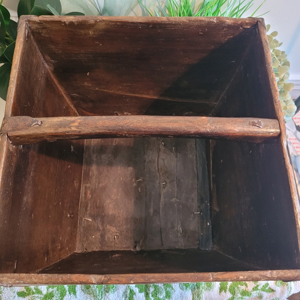 Antique 1800s Rice Harvest Bucket, Asian Chinese Grain Measure Holder Basket - Picture 5 of 12